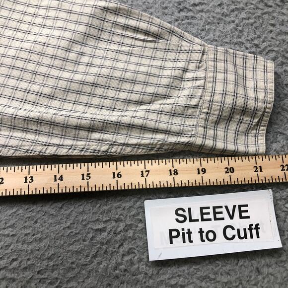 Vintage Woolrich John Rich & Bros Button Down Shirt Mens 2XL Gingham Check Tan - Picture 7 of 9